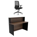 Ver imagem 2 de Balcão de Atendimento para Loja e Recepção Comercial 120x60cm + Cadeira de Escritório Ergonômica