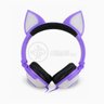 Fone de Ouvido Gatinho Fox Sem Fio Com Led Orelha Gato Dobrável Infantil Microfone H'Maston - Roxo - 4