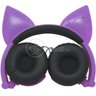 Fone de Ouvido Gatinho Fox Sem Fio Com Led Orelha Gato Dobrável Infantil Microfone H'Maston - Roxo - 2