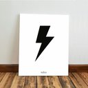 Ver imagem 5 de Kit 3 Quadro Decorativo Rock Raio Moderno Minimalista Quarto Moderno Qualidade Premium 40x28cm