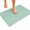 Ver imagem 1 de Tapete de Banheiro Antiderrapante Tpe 68cm x 34cm Verde com Ventosa