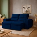 Ver mais imagens de Sofá Boni 2 Lugares Retrátil e Reclinável 190cm Azul Marinho em Veludo Loja Sheep