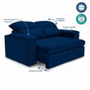 Ver imagem 2 de Sofá Boni 2 Lugares Retrátil e Reclinável 190cm Azul Marinho em Veludo Loja Sheep