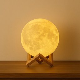 Luminária Lua Cheia 3d Rgb Led Controle Touch Usb:branco/marrom - 1