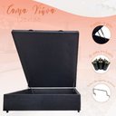 Ver imagem 1 de Cama Viuva Box Baú 128x188 - Suede - Cinza