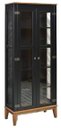 Ver imagem 2 de Cristaleira Bia Preto 2 Portas Base Amendoa 180cm - 58752