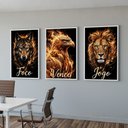 Ver imagem 2 de Kit 3 Quadros Foco Vence Jogo Motivacionais com Moldura:branca