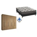 Ver imagem 1 de Cama Box Casal + Colchão D33 Ortobom + Guarda Roupa Master Vip 8.4 Atacama