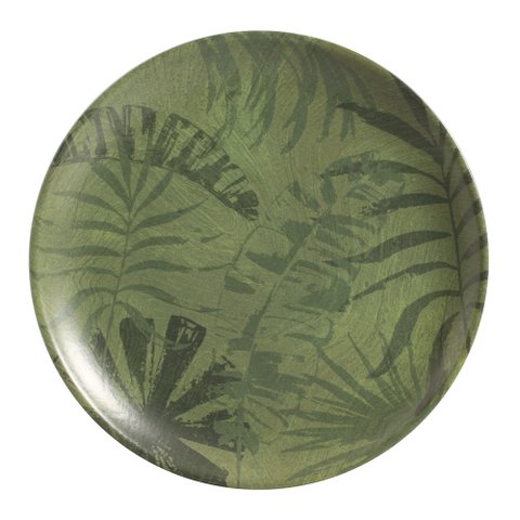 Conjunto com 6 Pratos Raso Coup Palm Tree Olive Ø29cm Alleanza Cerâmica