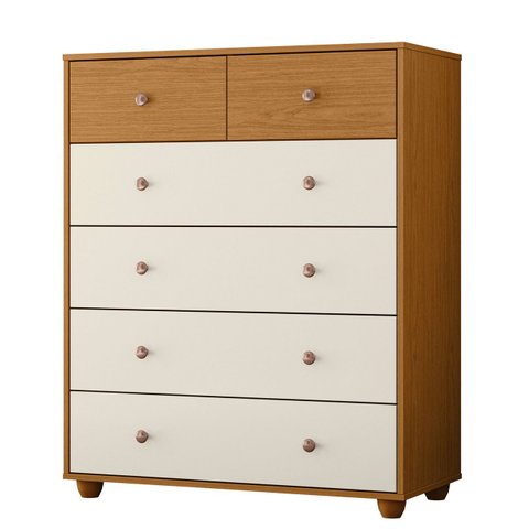 Cômoda para Quarto 6 Gavetas 90cm Vittoria Off/cinamomo - Albatroz