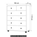 Ver imagem 4 de Cômoda para Quarto 6 Gavetas 90cm Vittoria Off/cinamomo - Albatroz