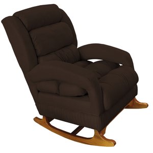 Poltrona Amamentação Liz de Balanço Suede Marrom - Dominic Decor