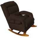 Ver imagem 1 de Poltrona Amamentação Liz de Balanço Suede Marrom - Dominic Decor