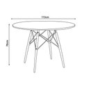 Ver imagem 2 de Mesa Redonda De Jantar 110Cm Preta Base Madeira Maciça Preto
