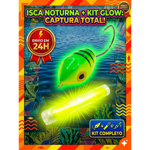 Isca Artificial Ocl Cururu Sapo 4,5cm 7g P/ Traíra Tucunaré Pesca Noturna Luminosa + Bastão de Luz