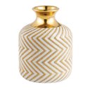 Ver imagem 1 de Vaso em Cerâmica Dourado e Branco - 15,5cm