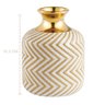 Vaso em Cerâmica Dourado e Branco - 15,5cm - 2