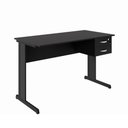Ver imagem 4 de Mesa Escrivaninha Pés Metal 120cm x 60cm com Gaveteiro Suspenso 2 Gavetas F5 Office Cor:Preto