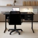 Ver imagem 7 de Mesa Escrivaninha Pés Metal 120cm x 60cm com Gaveteiro Suspenso 2 Gavetas F5 Office Cor:Preto