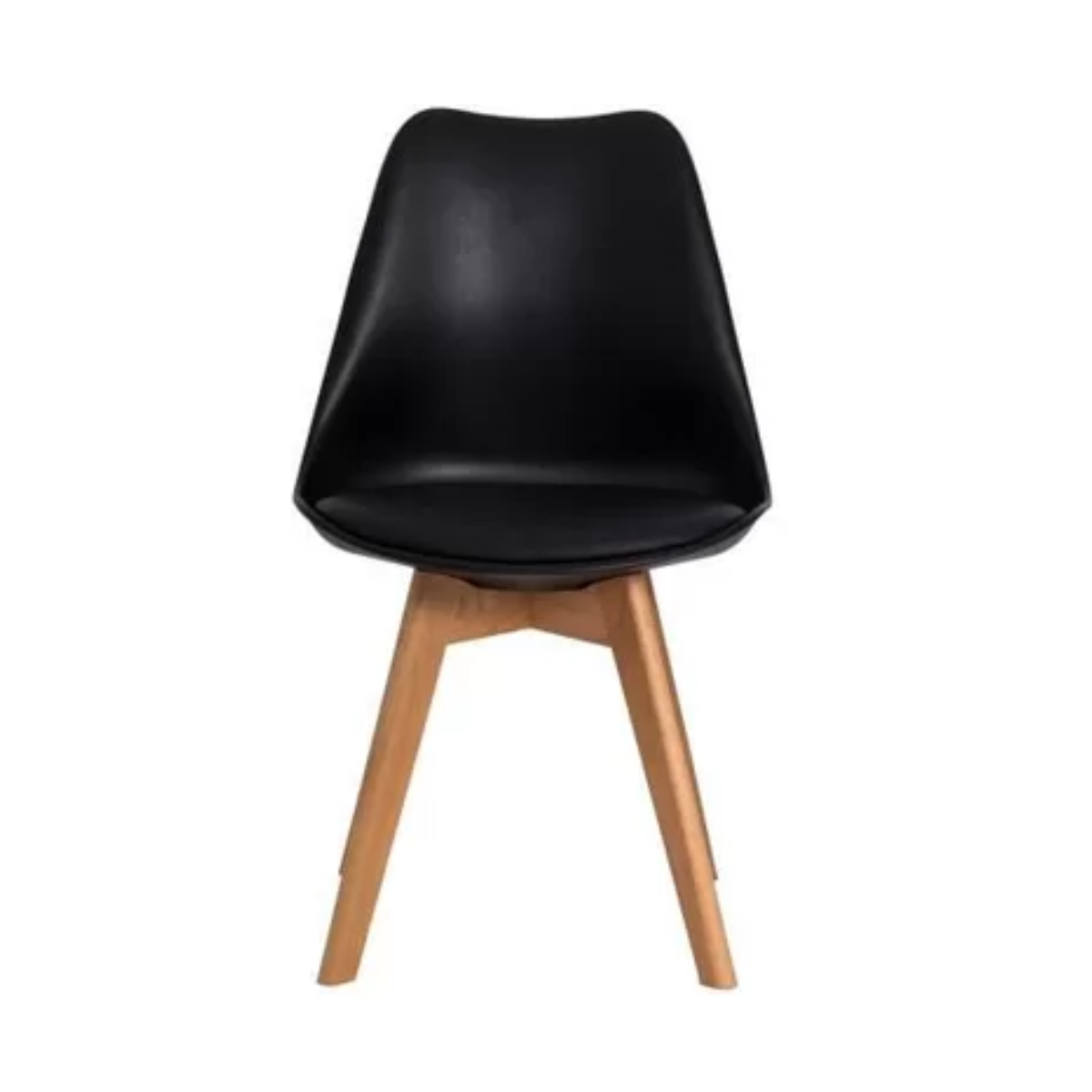 Cadeira para Sala de Estar Saarinen Leda Sked Lena Base Wood Design Preta - 2