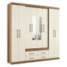 Guarda Roupa Casal Nápoles 8.4 8 Portas 4 Gavetas Jatobá/areia com Espelho - Santos Andirá - 1
