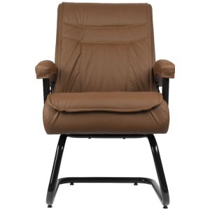 Cadeira Interlocutor para Escritório com Mola Ensacada Marrom