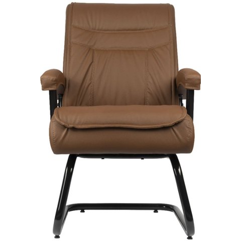 Cadeira Interlocutor para Escritório com Mola Ensacada Marrom