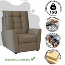 Ver imagem 5 de Poltrona do Papai Reclinável Marrom Taupe Suede Parma Shop Jm