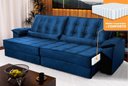 Ver imagem 1 de Sofá Retrátil Reclinável 230cm Ascari Suede Velut com molas Ensacadas - King House