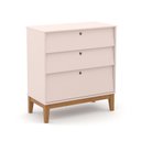 Ver imagem 1 de Cômoda Infantil Unique 3 Gavetas Rosê/eco Wood - Matic Móveis