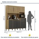 Ver mais imagens de Armário de Cozinha 7 Portas 2 Gavetas Quartzo Valdemóveis Cinamomo/grafite