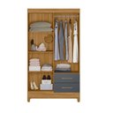 Ver imagem 3 de Guarda Roupa Chile 103cm 4 Portas Freijó Cinza Moval