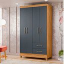 Ver imagem 1 de Guarda Roupa Chile 103cm 4 Portas Freijó Cinza Moval