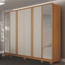 Ver imagem 1 de Guarda Roupa Casal Palazzo 6 Portas de Bater 6 Gavetas MDF Cinamomo-Off White Arbo Design