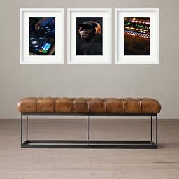 Kit 3 Quadros Grandes Música Eletrônica - 60x48cm:moldura Branca - 1