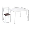 Ver imagem 2 de Conjunto Mesa de Jantar 90cm com 4 Cadeiras Multimóveis Cr50134 Branco Marrom