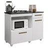 Balcão para Cooktop 4 Bocas com 2 Portas Kaiki Móveis Violeta Branco - 1