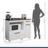 Balcão para Cooktop 4 Bocas com 2 Portas Kaiki Móveis Violeta Branco - 3