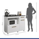 Ver imagem 3 de Balcão para Cooktop 4 Bocas com 2 Portas Kaiki Móveis Violeta Branco