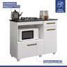 Balcão para Cooktop 4 Bocas com 2 Portas Kaiki Móveis Violeta Branco - 5