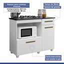Ver imagem 6 de Balcão para Cooktop 4 Bocas com 2 Portas Kaiki Móveis Violeta Branco