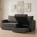 Ver imagem 1 de Sofá-Cama Retrátil e Reclinável com Baú 3 Lugares 220cm Corozal Yescasa