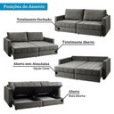 Ver imagem 7 de Sofá-Cama Retrátil e Reclinável com Baú 3 Lugares 220cm Corozal Yescasa