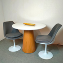 Ver imagem 5 de Mesa de Jantar Cone 90 cm Base Madeira Freijó Tampo Laca + Vidro - Branco