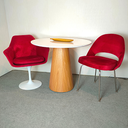 Ver imagem 4 de Mesa de Jantar Cone 90 cm Base Madeira Freijó Tampo Laca + Vidro - Branco