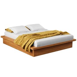Cama Japonesa King Size Baixa sem Cabeceira Mdf Tw29 Dalla Costa - Freijó - 2
