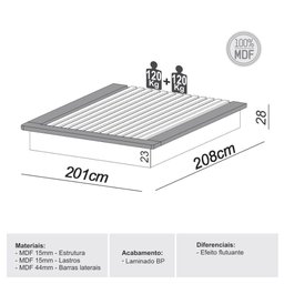 Cama King Size Baixa Estilo Japonesa sem Cabeceira 100% Mdf - Dalla Costa - 3 Cama King Size Baixa Estilo Japonesa sem Cabeceira 100% Mdf - Dalla Costa - 3