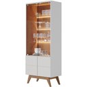 Ver imagem 7 de Kit Para Sala De Jantar Buffet Íris Com Cristaleira Martin C04 Off White Matte Freijó - Lyam