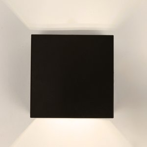 Arandela Quadrada Led 4w 2 Fachos Quente 3-3,5k Preto Bivolt