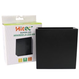 Arandela Quadrada Led 4w 2 Fachos Quente 3-3,5k Preto Bivolt - 2